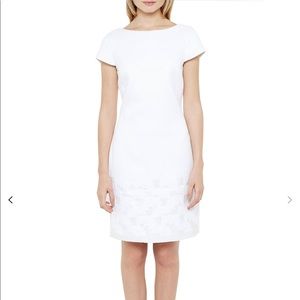 Ted Baker London White V Back Jacquard Dress